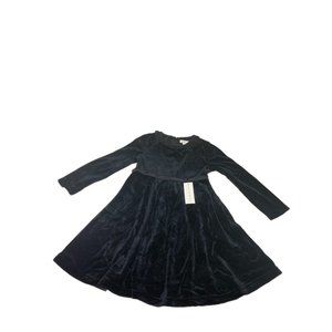 NWOT Maggie & Zoe Girls Black Velour Dress Collared Size 6
